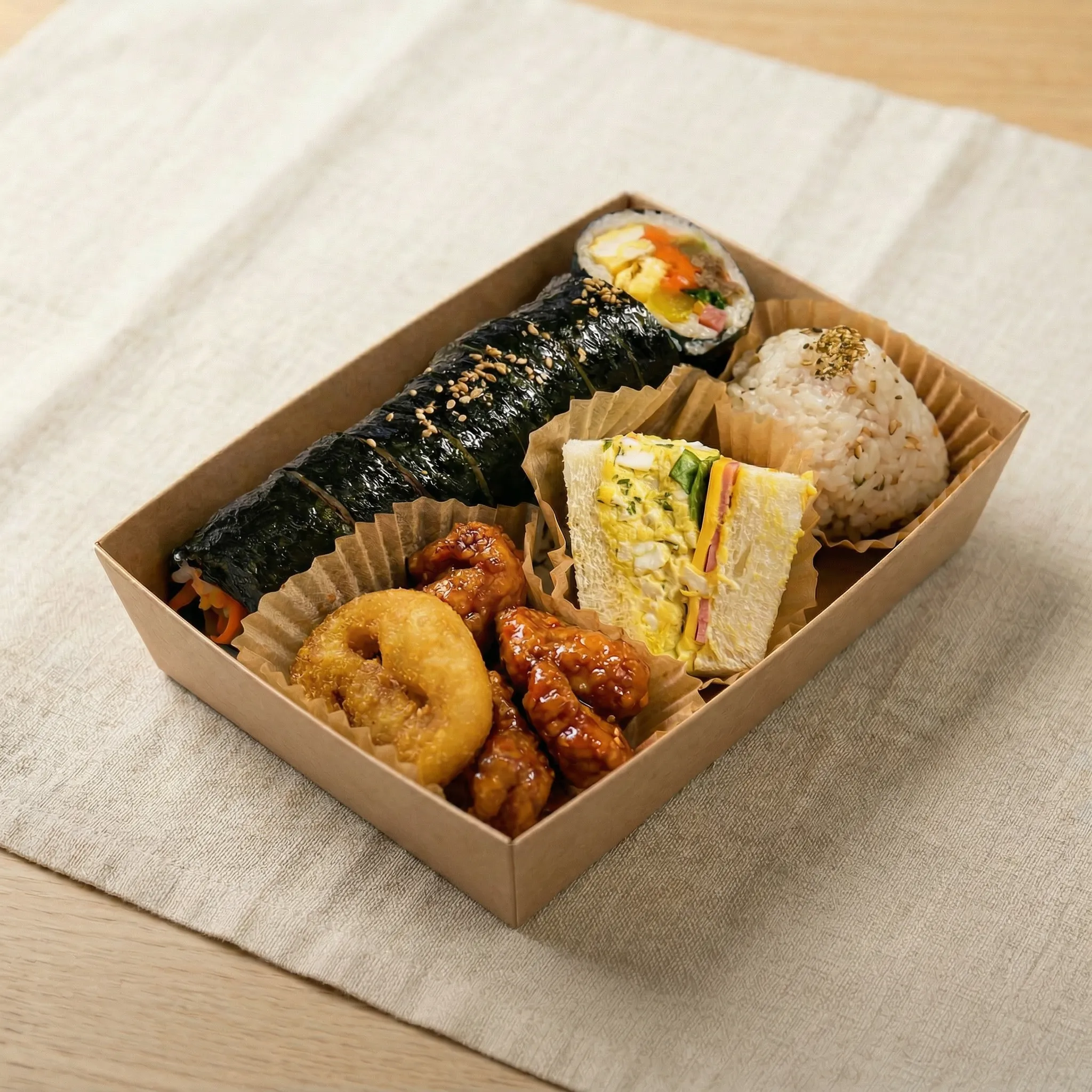 김밥+미니주먹밥+닭강정+에그햄치즈샌드위치