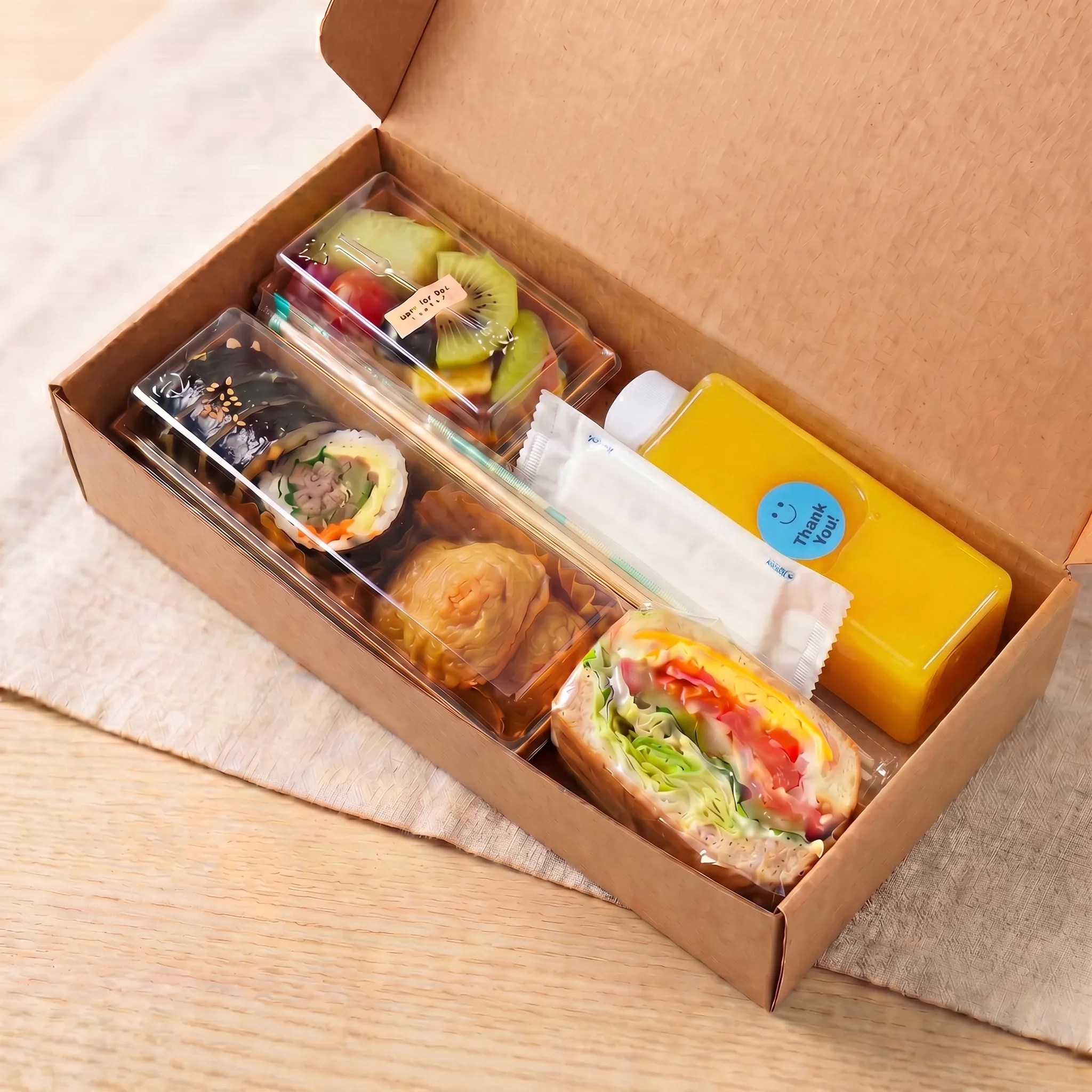 햄치즈샌드+소불고기김밥+유부초밥+과일도시락+보틀쥬스