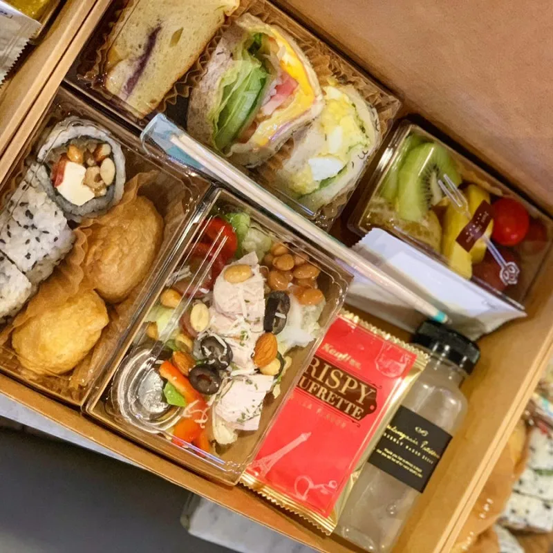 샌드위치3종+크림치즈롤+유부초밥+과일도시락+보틀쥬스